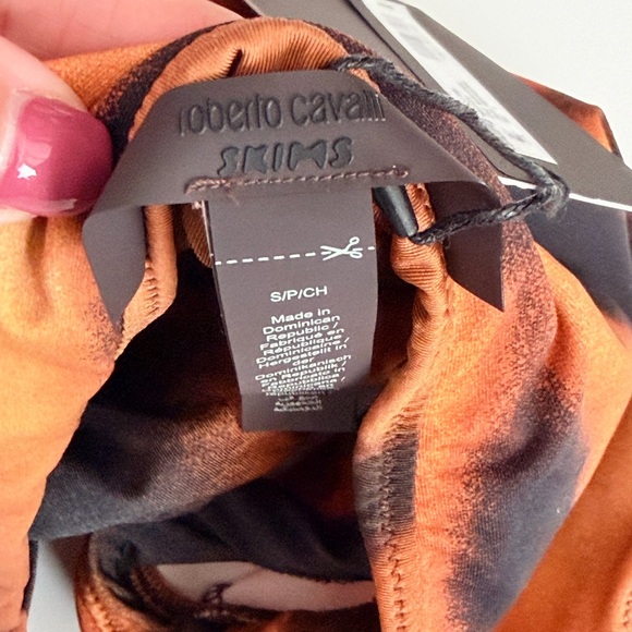 NWT Skims x Roberto Cavalli Micro Swim Skirt Tiger Print sz Small - Picture 5 of 7